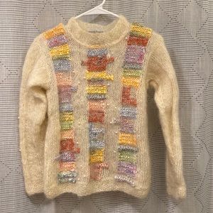 Vintage Nordstrom Collectors Shop Cream Mohair Sweater XS